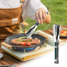 Grillzangen-Set aus Edelstahl, gezahnt, mit Verriegelung, 3 Größen