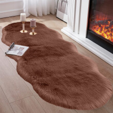 AuroraX Plush Area Rug Brown Non-Slip 19x55 Inch