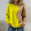 Felpa da donna a blocchi di colore, girocollo, maniche raglan 1