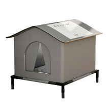 Outdoor cat shelter for rain and cold protection