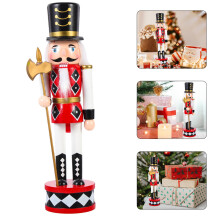 Ornament na luskáčik, červený, drevený, plastový, stojaci, bubon, vojak