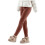 Calça legging infantil de ioga, cor sólida, forrada com lã macia e elástica. 5