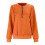 Felpa girocollo da donna arancione-gialla con mezza zip lunga 4