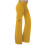 Dames cargo legging met elastische tailleband en zakken, geel 3