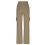 Dame cargoleggings med elastisk midje og lommer brun 5
