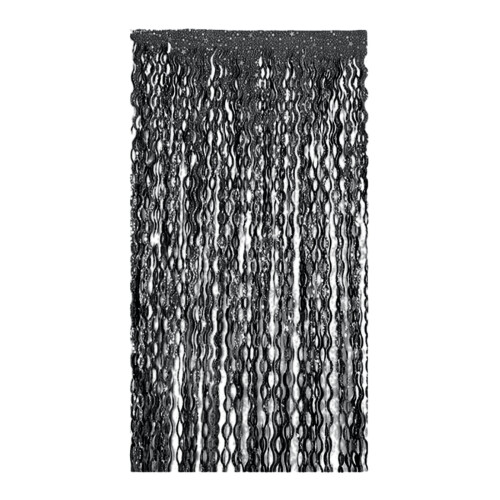 Cortina de chuva curva de cerâmica com borla em forma de S, 39,37 x 78,74 polegadas. 1