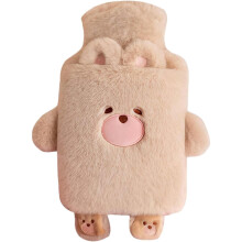 Bouillotte en caoutchouc rose lapin avec housse en peluche 1L
