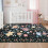 Χαλί Boho Floral Πλενόμενο Μαλακό Χαμηλό Πέλος 5x7 Μαύρο 3