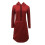 Abito da donna rosso tinta unita con cappuccio, tasche e maniche lunghe 4
