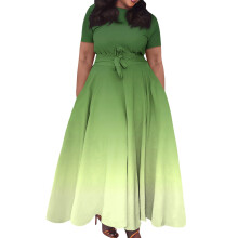 Women's Plus Size Gradient Print Swing Dress Fluorescent