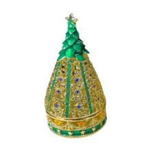 Boîte à souvenirs sapin de Noël vert boîte à bijoux et bibelots