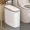Small Bathroom Trash Can with Lid Press Top Odor-Sealing 1