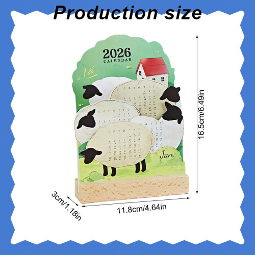 Ημερολόγιο Επιτραπέζιου Χαρτοκιβωτίου Sheep2026 6,5x4,65x1,18" Καθημερινές Σελίδες 2