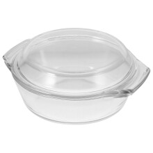 Clear glass casserole dish with lid 3.5 qt