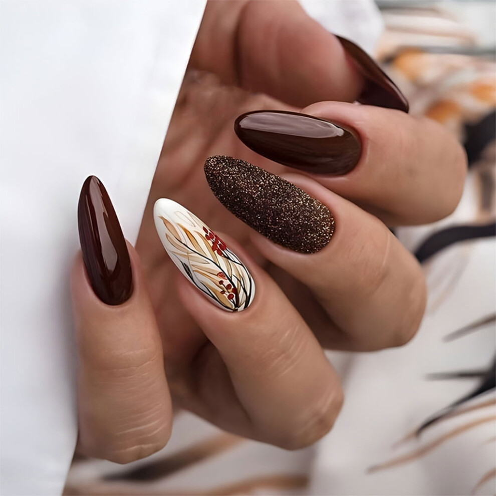 Almond False Nails Press-On Artificial Nail Tips for Women