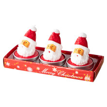 Ensemble de mini bougies de Noël bonhommes de neige, Père Noël et sapins (14 x 7 x 5 cm)