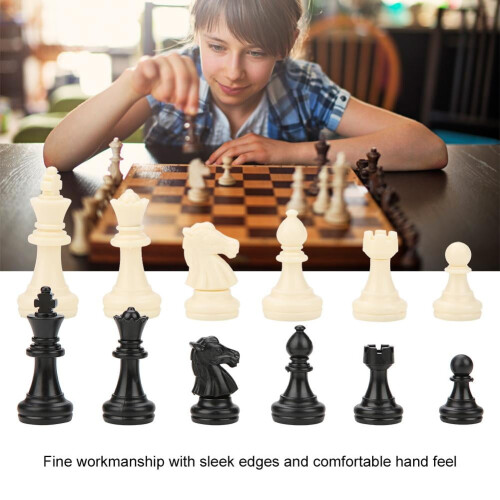 Standard Chess Pieces Black and White 32-Piece Set Plastic