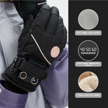 Rechargeable Heated Gloves Waterproof Windproof 30cm Black