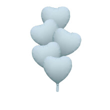 Pastel Heart Foil Balloons 18 inch 5 pcs