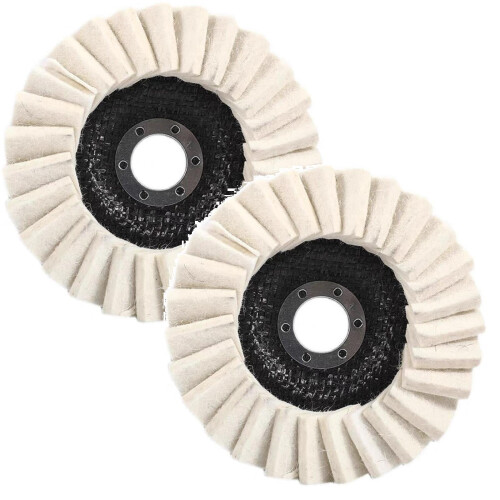 Wool Felt Flap Polishing Discs 2 Pack for Metal Marble Stone