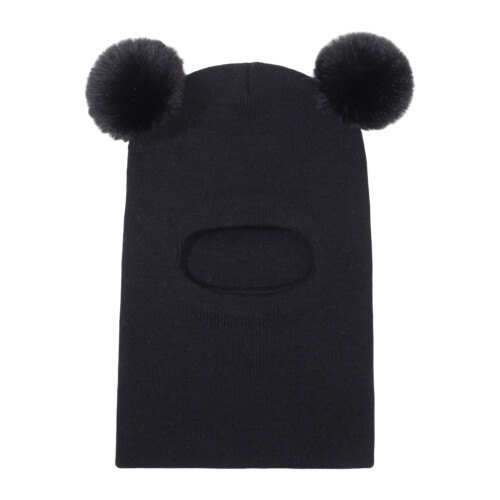 Baby winter hat black balaclava 1 piece 1