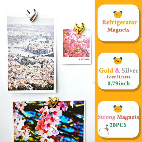 Refrigerator Magnets Pink Love Heart Set 12 pcs 1