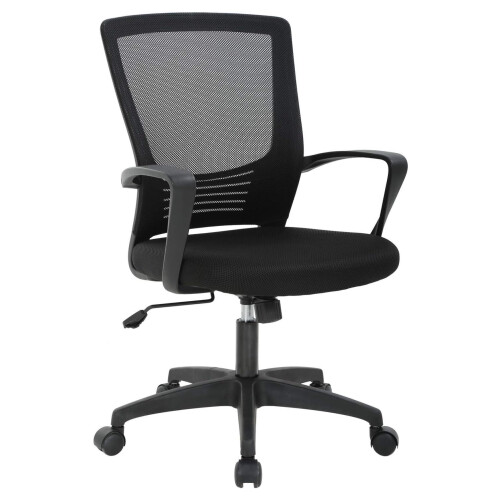 Ergonomic Office Chair Black with Mesh Back Lumbar Support