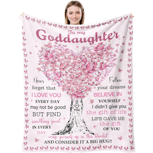 Couverture cadeau pour filleule 152 x 203 cm