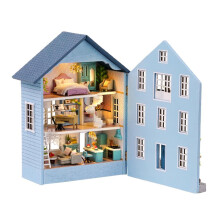 DIY Miniature Wooden Furniture Kit with Light