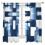 Blue Abstract Sheer Curtains Brush Texture Geometric Light 1
