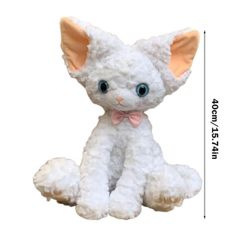 White Floppy Sleeping Dog Plush Toy 40 cm 2