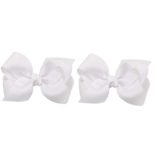 Baby Girl Hair Bows Clip Set - 2 Pieces White