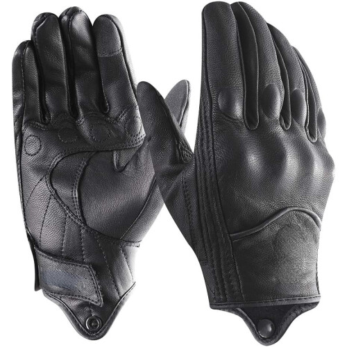 Men's Leather Motorcycle Gloves Touchscreen GM028