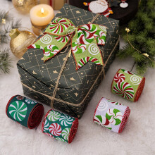 Christmas ribbon wired 2.5 in x 16.4 ft