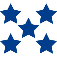 Blue Star Decal Stickers Gloss Finish 8.5 Inch Pack of 5