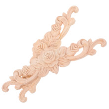 Wood Carved Decorative Onlays 2 Pieces 7.9 x 2.0 x 0.3