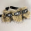Punk damesriem van imitatieleer met studs en bontrand. 8