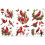 Rub-on Transfer Decals Christmas Cardinal Birds 6x12 in 3 1