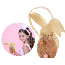 Rabbit-shaped Easter basket with handle, colorful snack bags