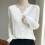 Damesvest met open voorkant, wit, middelzwaar. 8
