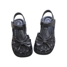 Girls' closed-toe flower summer dress sandals black size 8-9