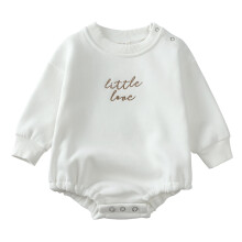 Baby Romper Long Sleeve White 6-9 Months