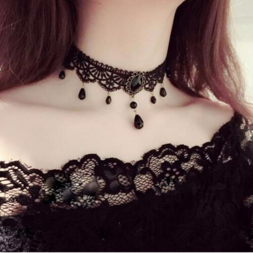 Gothic-Spitzenchoker-Halskette im viktorianischen Stil 1