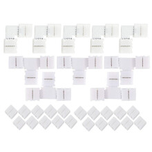 RGB LED Strip Connector 4-Pin T/L Shape Solderless 30 pcs