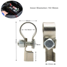 Car Battery Terminal Clamp Connector Pair Pure Copper