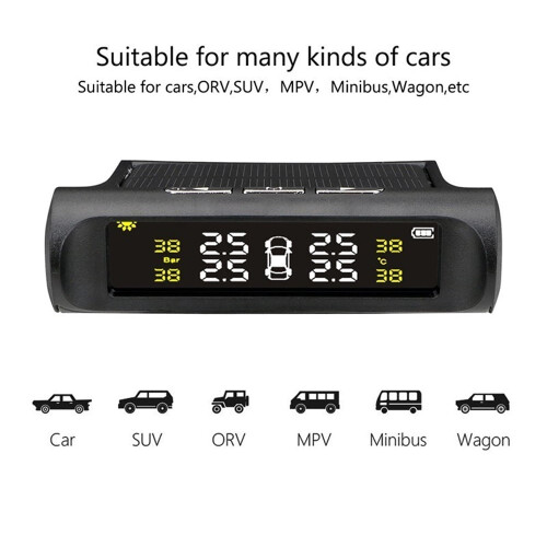 Sistema TPMS solar sem fio com 4 sensores externos 1