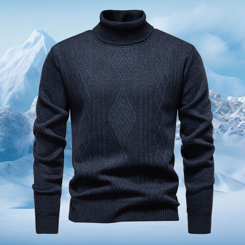 Pull de Noël moche pour homme, doublé et chaud, à col montant. 1
