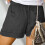 Plus size dameshorts med snøre og lommer 5