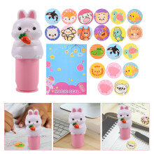 Bunny-shaped sticker stamper toy for kids, 1 set