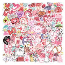 Valentine's Day Stickers Waterproof Vinyl 100 PCS